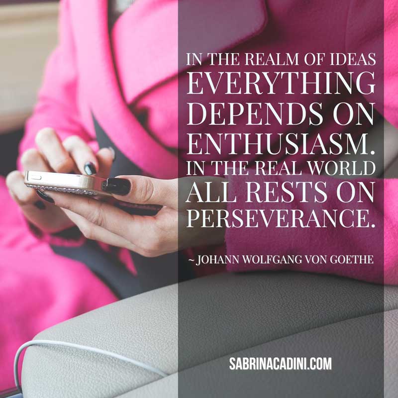 in the realm of ideas everything depends on enthusiasm. In the real world everything rests on perseverance, motivational quote, monday moves me