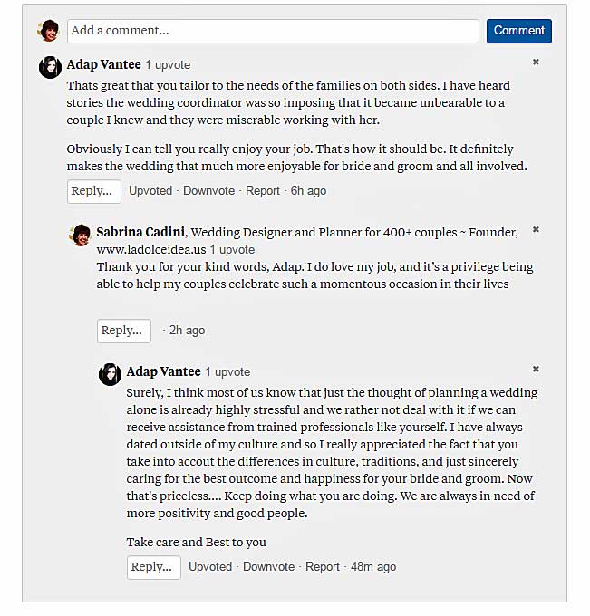 quora question about interracial wedding ceremonies and comments to sabrina cadini business coach