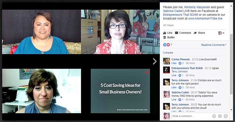 sabrina cadini being interviewed by zef zan on the entrepreneurs that soar live show talking about cost-saving ideas for small business owners sabrina cadini being interviewed by zef zan on the entrepreneurs that soar live show talking about cost-saving ideas for small business owners