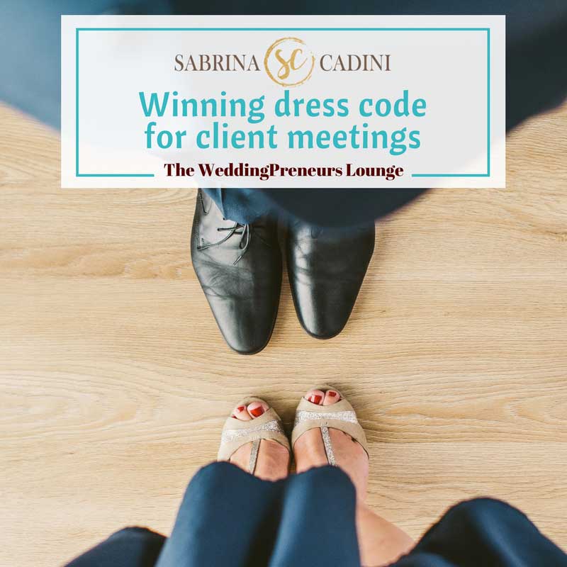 sabrina cadini sharing guidelines on dress code for client meetings wedding business coach
