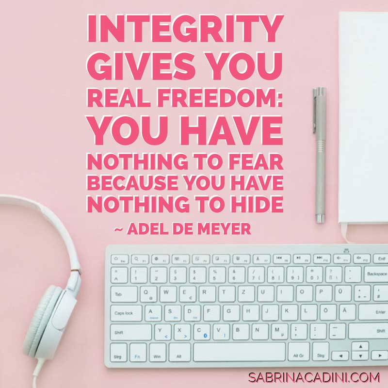 sabrina cadini monday moves me integrity nothing fear hide business coach entrepreneurs